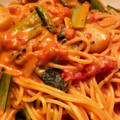 クックXCYSK0☆'s cooksnap of when they made 海老とほうれん草のトマトクリームパスタ.