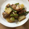 masako's cooksnap of when they made 鶏もも肉とじゃが芋と菜の花のぽん酢炒め。.