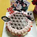 こな♪♪'s cooksnap of when they made バレンタイン・鬼滅の刃風、麻の葉柄ケーキ.