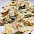 mh_y's cooksnap of when they made 簡単♡節約♡冷凍うどんでカルボナーラ風♡.