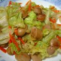 桃華猫's cooksnap of when they made キャベツとウインナーのオイマヨ炒め.