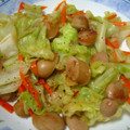 桃華猫's cooksnap of when they made キャベツとウインナーのオイマヨ炒め.