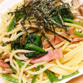 hitomi♪＊'s cooksnap of when they made 和風きのことほうれん草とベーコンのパスタ.