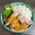 ebipeco's cooksnap of when they made カフェ風ランチ〜茹で鶏のマヨネーズソース.