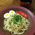 Nilmini's cooksnap of when they made つけ麺風～和風パスタ～.