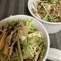 クックW4E3OB☆'s cooksnap of when they made ☆水菜と塩昆布、豆腐、油揚げのサラダ☆.