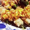 saalalan's cooksnap of when they made レンチンで簡単♬ニラの肉巻き〜ネギソース.