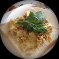 ハント☆'s cooksnap of when they made 納豆のスクランブルエッグ on トースト.