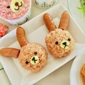 ryumi58's cooksnap of when they made うさぎのイースターおにぎり.
