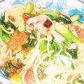 純子50Plus's cooksnap of when they made トマトとベーコンのペペロンチーノ.