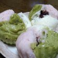 3姫の母's cooksnap of when they made ひな祭り♪米粉でモチモチ三色蒸しパン.
