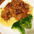 suzukamnos's cooksnap of when they made トマト缶なし　ミートソース　スパゲティ.