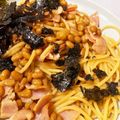 ☆〜（ゝ。∂）リナ's cooksnap of when they made 炒め納豆・ベーコンのにんにくパスタ.
