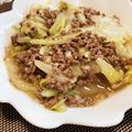 chikappe's cooksnap of when they made 白菜と牛ひき肉の炒め物（和風だし仕立て）.