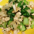 クック4X7MJ4☆'s cooksnap of when they made シンプルなチンゲンサイの鶏ひき肉炒め☆.