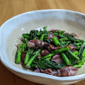 gongmei's cooksnap of when they made 菜の花とほたるいかの塩麹炒め.