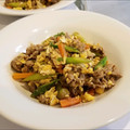 chiro810's cooksnap of when they made ケンタロウ風　アスパラと牛肉の卵炒め.