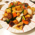 〜みみ〜's cooksnap of when they made 豚コマ団子と新じゃがの黒酢あん炒め♪.