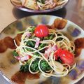 チコリママ's cooksnap of when they made 簡単！しゅんぎくのパスタ.
