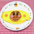 tokotann's cooksnap of when they made アンパンマンオムライスのお誕生日キャラ弁.