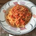 在宅勤務のおじさん's cooksnap of when they made トンノロッソ風(トマト缶とツナのパスタ).