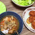 クックHB3WSY☆'s cooksnap of when they made トマトとささみのにんにく卵スープ♡.