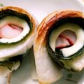 ☆とん吉☆'s cooksnap of when they made お弁当やおつまみにカニカマのちくわ巻き.