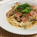 noriko912's cooksnap of when they made 食欲そそる♪舞茸とベーコンの和風パスタ.