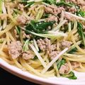 no＆ri's cooksnap of when they made 水菜とひき肉の和風パスタ.