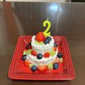 pippi0411's cooksnap of when they made 2歳♡フルーツで華やか誕生日2段ケーキ.