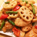 はっＰ's cooksnap of when they made 鶏むね肉とれんこんの甘辛炒め.