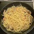 かせぃじん's cooksnap of when they made 小松菜とえびのガーリックスパゲティー.