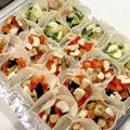 tomitomico's cooksnap of when they made 餃子の皮で簡単♪夏野菜のひとくちピザ.