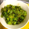 夕飯は６時です's cooksnap of when they made 熱々ごはんに乗せて【かぶの葉のきんぴら】.
