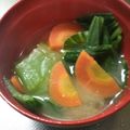 みさこのまま's cooksnap of when they made チンゲン菜と人参のみそ汁.