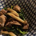 英国で日本食作る女's cooksnap of when they made ほうれん草しめじ☆牛肉のわさび醤油炒め♪.