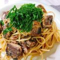 はるシェフ's cooksnap of when they made イワシ缶で簡単♪イワシと梅の和風パスタ＊.