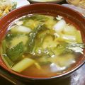尚人パパ's cooksnap of when they made かき菜と葱の優しいかき玉お味噌汁.