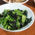 低カロ探検隊's cooksnap of when they made つまみにご飯に。小松菜と韓国海苔のナムル.