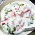 雨の匂い's cooksnap of when they made ヨーグルトのサラダ トマト玉ねぎライタ.
