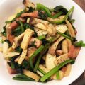 クック4CX9NN☆'s cooksnap of when they made ほうれん草ベーコンエリンギのガリバタ炒め.