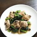 キッキッキ's cooksnap of when they made もう一品に♪小松菜と鶏肉のバター炒め.