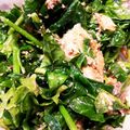 ラヒラヒ's cooksnap of when they made サバ味噌缶とほうれん草のサラダ.
