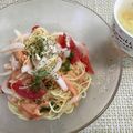 ◆どらしま◆'s cooksnap of when they made スモークサーモンとトマトの冷製パスタ.