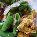 ぴかぽちゃる's cooksnap of when they made *ベーコン・卵・スナックエンドウ炒め*.