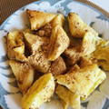 優木星's cooksnap of when they made 〜油揚げで揚げパン風〜油揚げピザスイーツ.