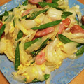 山ばあば's cooksnap of when they made 絹さやと新玉ねぎとベーコンの卵炒め.