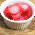 horseland's cooksnap of when they made 生姜の甘酢漬けでラディシュ漬け.