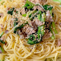 なつ♫'s cooksnap of when they made 鯖缶とねぎの和風パスタ.