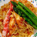 よしよしのキッチン☆'s cooksnap of when they made たらばと紅ずわい蟹のトマトクリームパスタ.